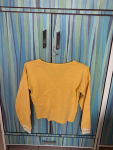 Yellow V-Neck Wrap Crop Top