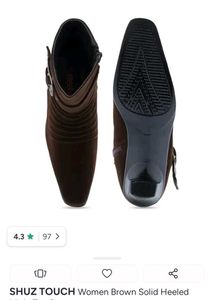 women solid block heeled boots