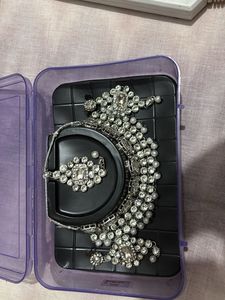 Exquisite CZ and Pearl Necklace Set