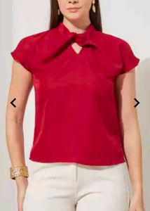 With tag Chic Red Cut-Out Neck Top