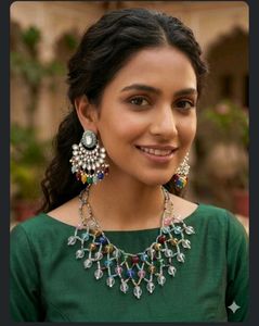 Boho Beaded Necklace &amp; Earrings Set