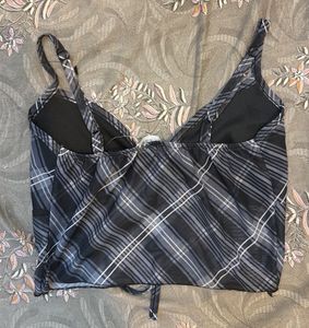 Cute Blue Mesh Tank Top