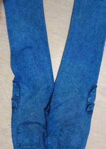 Blue Denim Cargo Jeans