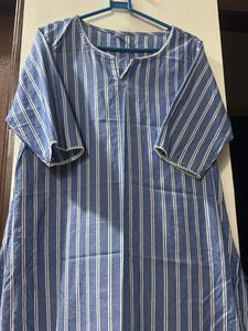 Blue Striped Kurta Set