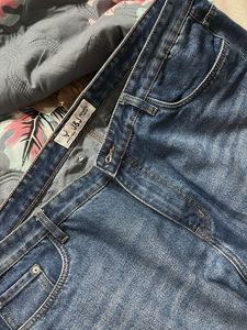 Men's Blue Denim Cargo Jeans totally new