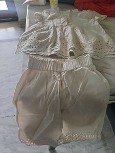 cord set White Broderie Anglaise Blouse