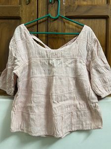 Light Pink Textured Tunic Top