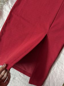 Chic Red Bodycon Midi Dress