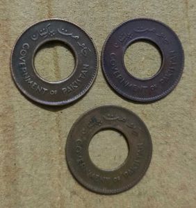 1948-1952 PK One Pice Hole Coin.Lahore mint
