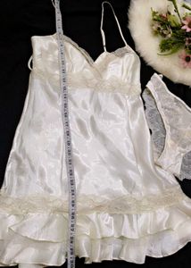 Vintage Satin Lace Slip Dress with brief 👍