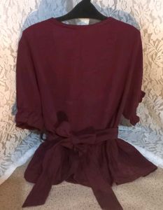 Dark Purple Peplum Style Blouse