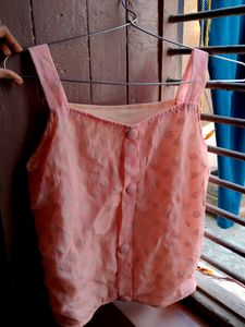 Pink Sleeveless Top With Shrug