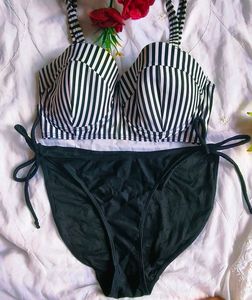 Chic Striped Bikini Set