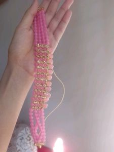 pack of 2 Pink Beaded Kundan Necklace Set