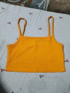 Ribbed Spaghetti Strap Crop Top