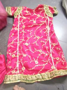 Beautiful Pink Embroidered kids khada dupatta