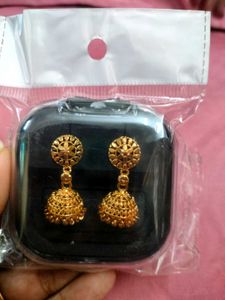 Gold Jhumka Earrings