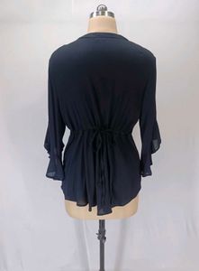 Elegant Black Ruffle Sleeve Top