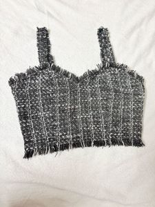 Chic Tweed Crop Top