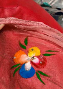 Hand-Painted Floral Dupatta