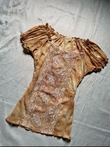 Vintage Lace Trim Tie-Dye Top