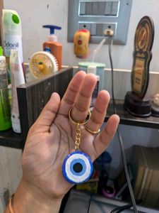 Evil Eye Keychain Blue White