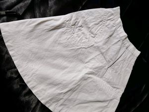 Korean White Denim Skirt Size Small