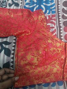 Stitched brocade Red blouse
