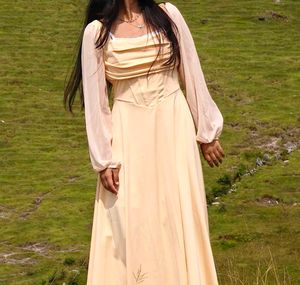 Elegant Corset Puff Sleeve Midi Dress