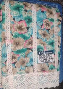 Floral Print Full Suit with Lace Trim