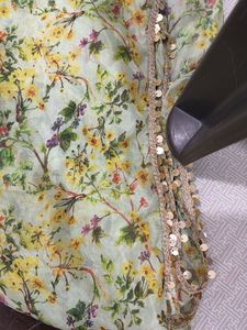Beautiful Floral Dupatta with Sequins