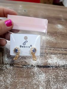 Elegant Blue Stone Drop Earrings
