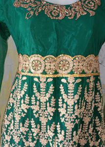 Elegant Green Embroidered Gown