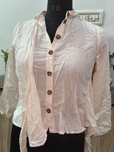 Chic Wrap-Around Tie-Front Blouse