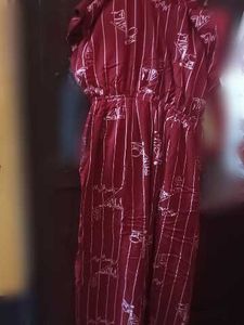 Red Striped Jumpsuit