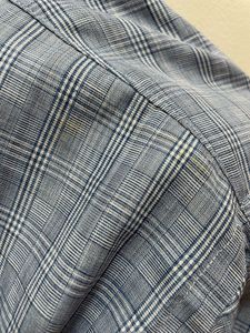 Men's Blue Checked Formal Long Sleeved Shirt