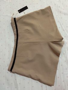 taupe tailored pleated shorts