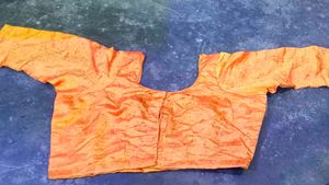 Orange Silk Blend Blouse