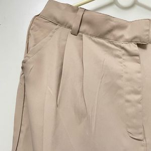 Chic Beige Wide-Leg Pants