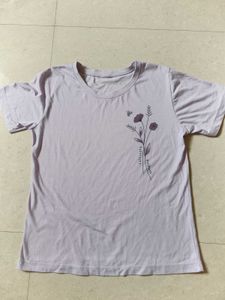 Lavender Floral Print T-Shirt