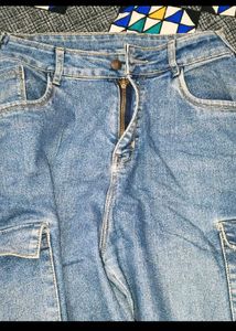 Light Wash Cargo Jeans