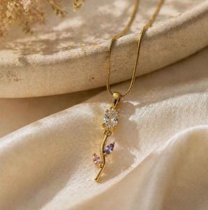 Anti tarnish tulip Pendant Necklace