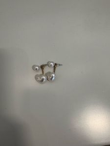 Pearl Embellished Hoop Earrings in