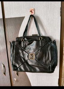 Stylish Black Leather Tote Bag