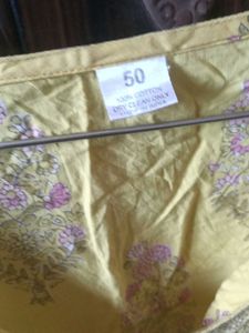 Yellow Printed Kurti for women