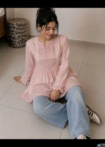 Pink Cotton Kurta