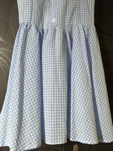 Cute Blue Gingham Puff Sleeve Dress