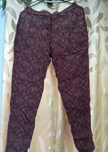 👖Burgundy Textured Lounge Pants