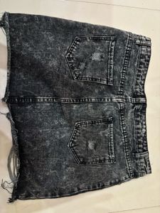 Distressed Acid Wash Denim Shorts