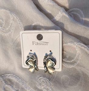 Korean Butterfly Earrings Silver